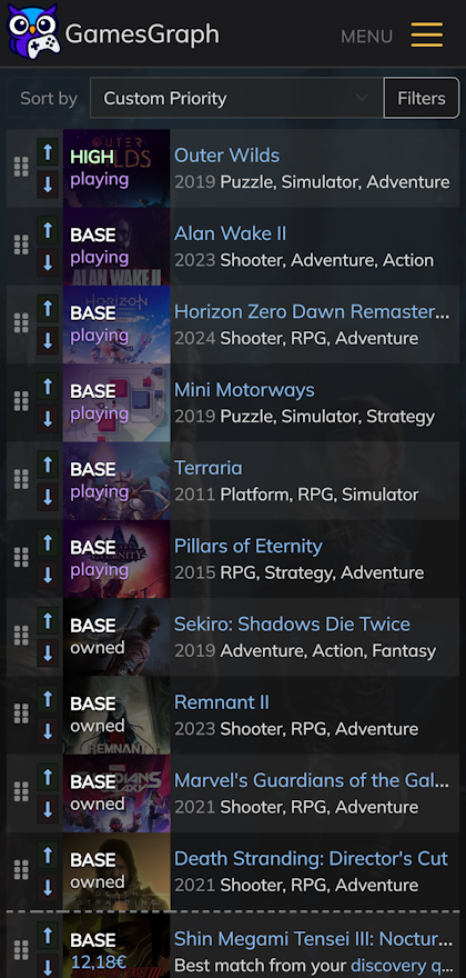 GamesGraph mobile screenshot 2